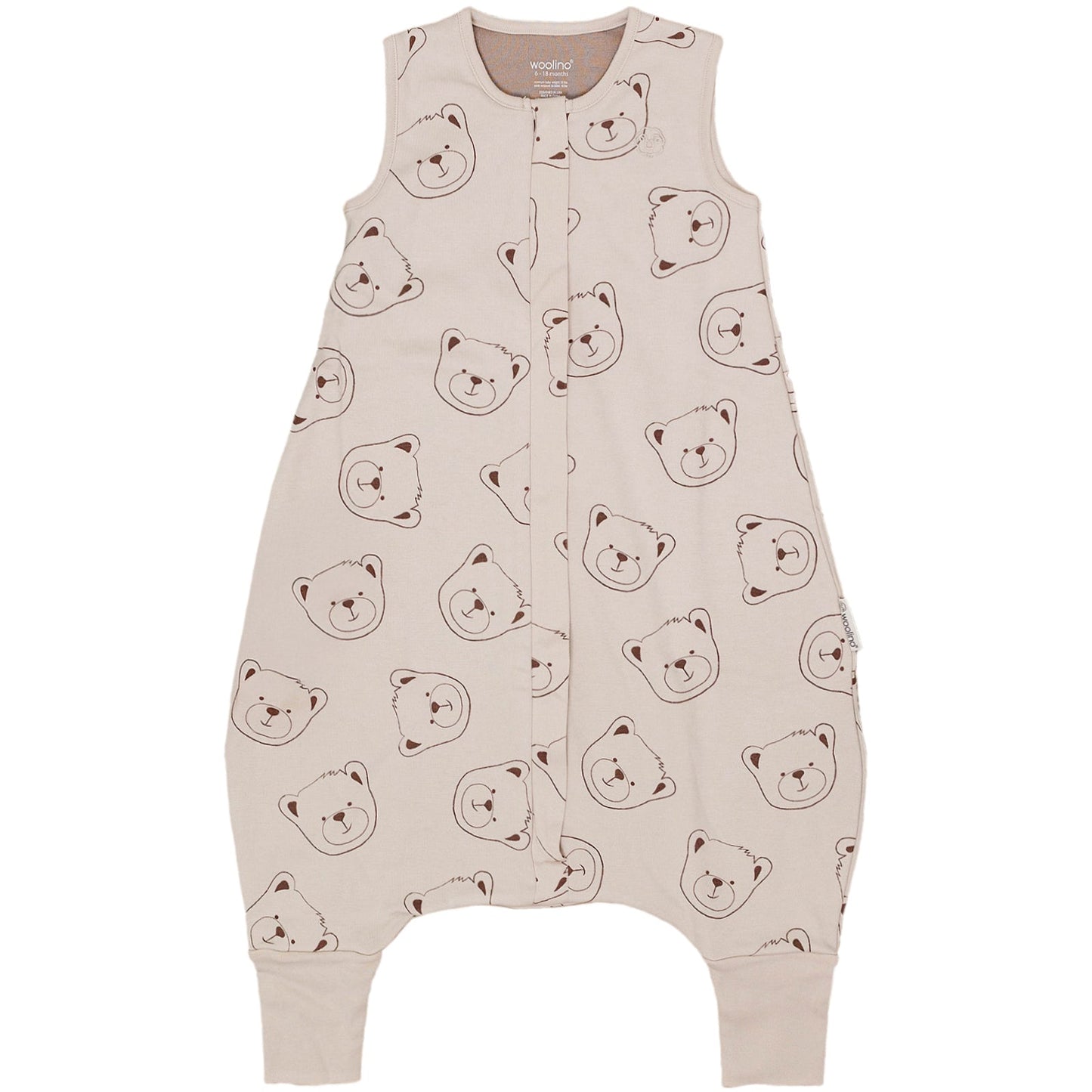4 Season® Baby Sleep Bag with Feet, Merino Wool & Organic Cotton, Teddy Bear