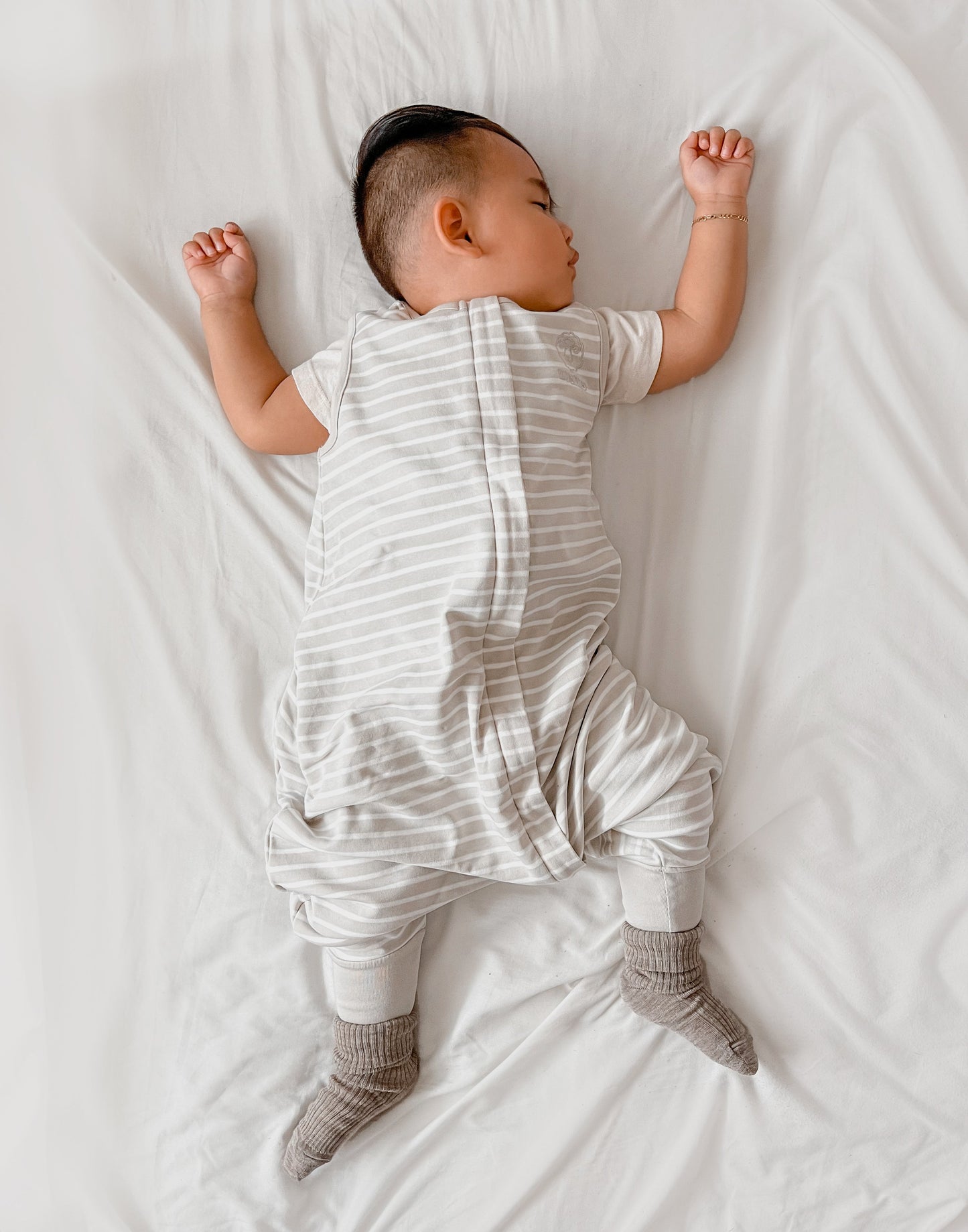 4 Season® Baby Sleep Bag with Feet, Merino Wool & Organic Cotton, Birch Gray
